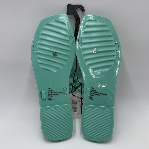 NWT Mixit Women’s Green Jelly Flip-Flops - Size 10 - Picture 4 of 7